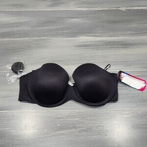 Maidenform‎ Strapless Bra 36C Shaping with Lift Underwire Bra 9417 Black